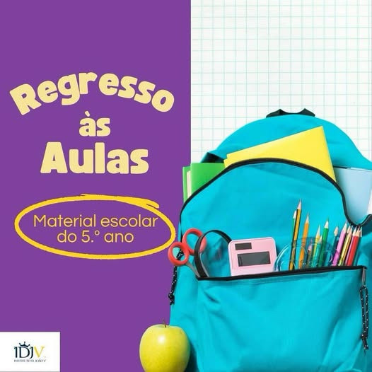 Material | 5.º ano de escolaridade | EM | EV | ET | Ano letivo 2026/2027