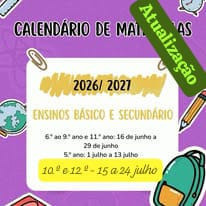 ATUALIZAÇÃO - Calendário de Matrículas Escolares | 2026/2027